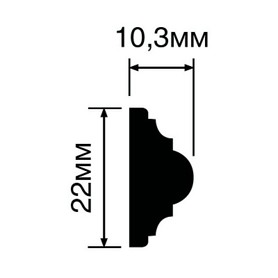 Молдинг HI WOOD D22V1/ 22 х 10.3 х 2000